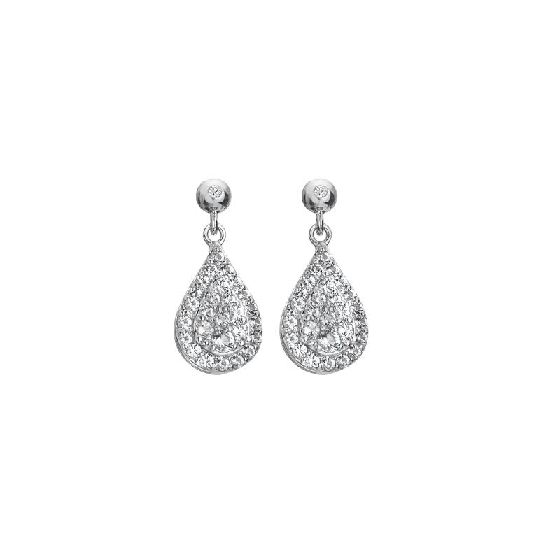 Silver Diamond Drop Earrings good