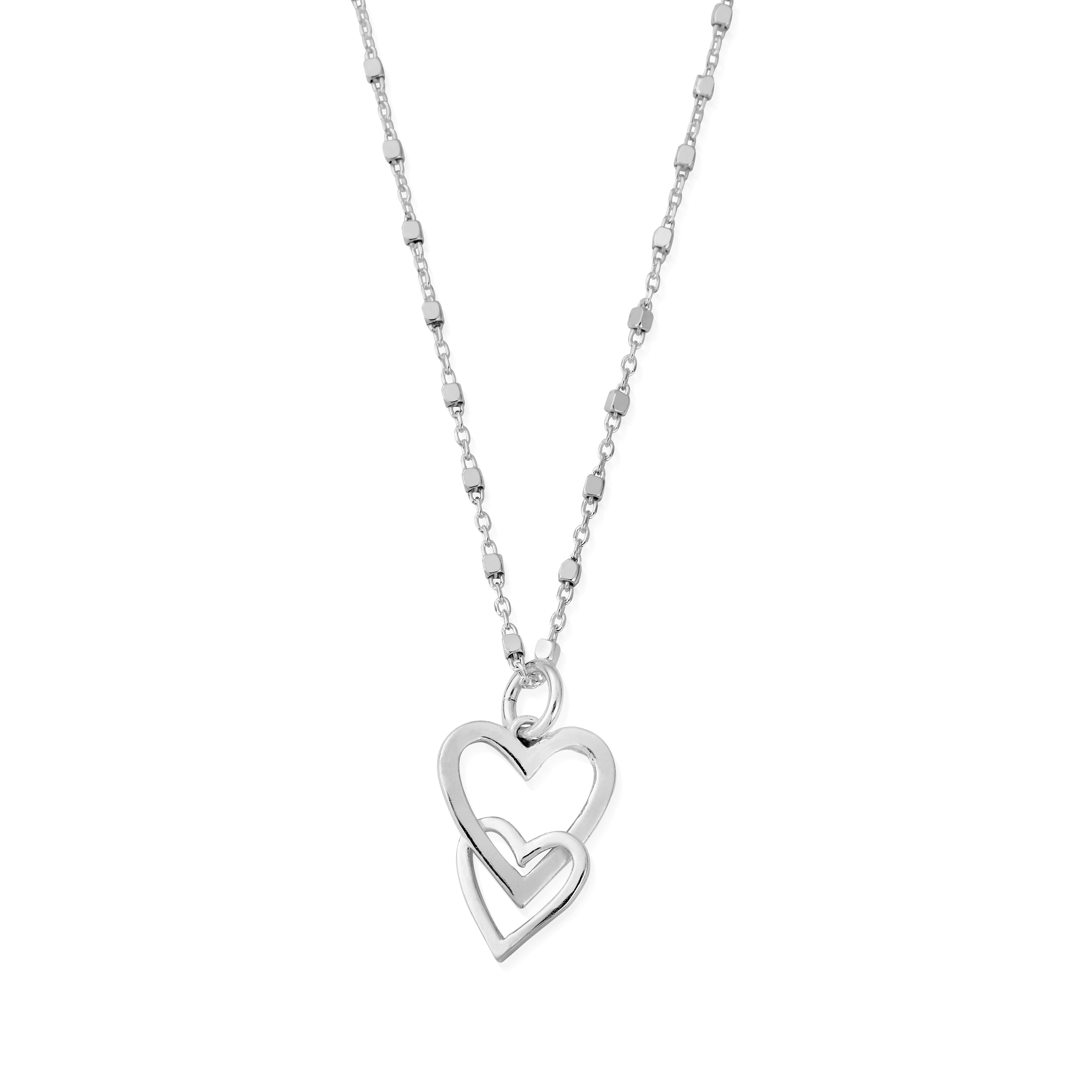 Chlobo Silver Interlocking Love Heart Necklace – Mococo