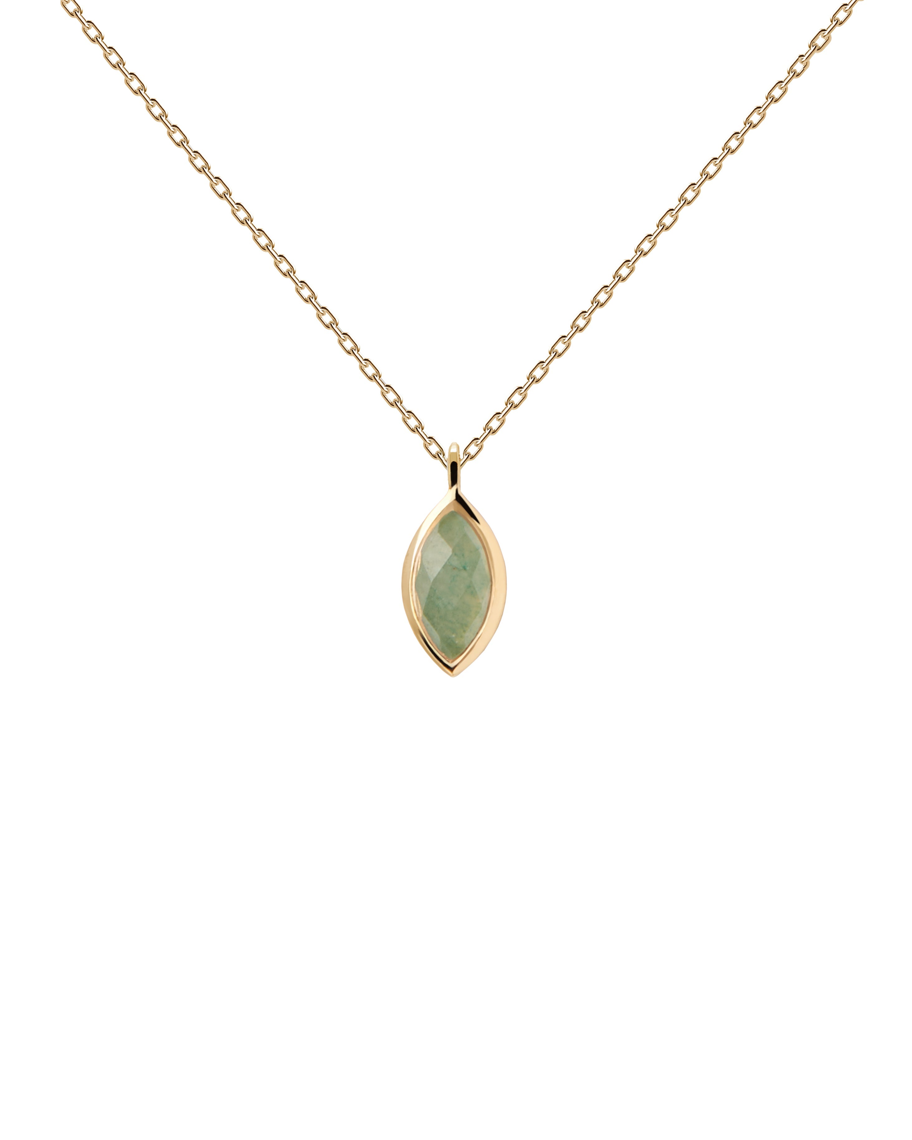 PDPAOLA Gold Green Aventurine Nomad Necklace