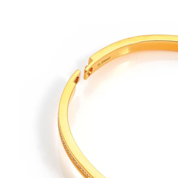 Nomination Gold Pretty Rigid CZ Medium Bangle