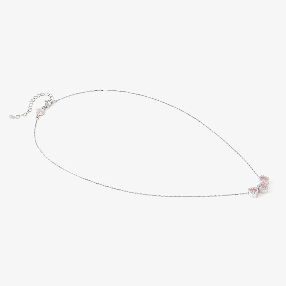 Nomination Silver All my Love Pink Triple Heart Necklace