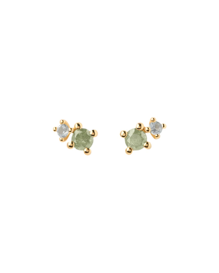 PDPAOLA Gold Moss Stud Earrings