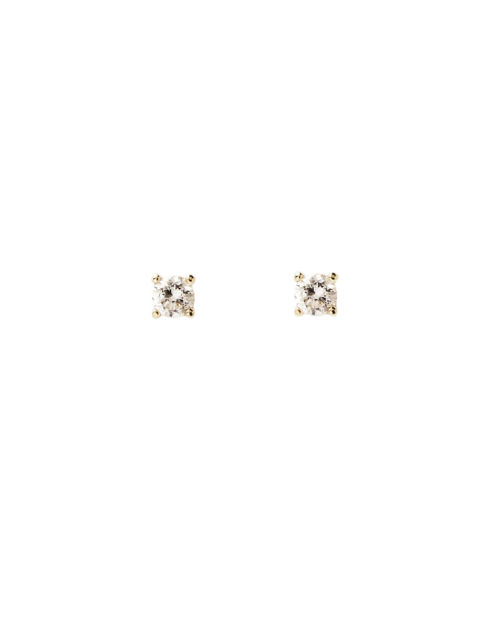 PDPAOLA 18ct Solid Gold Diamond Solitaire Stud Earrings