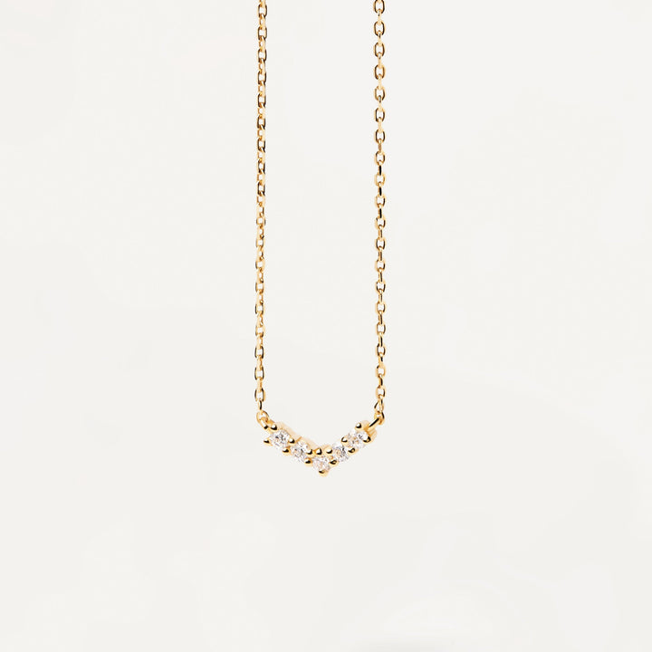 PDPAOLA Gold Mini Crown Necklace