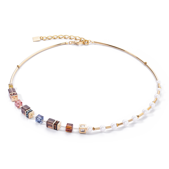 Coeur De Lion Gold GeoCube Fusion Precious Pearl Necklace