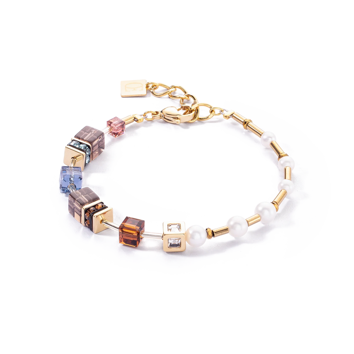 Coeur De Lion Gold GeoCube Fusion Precious Pearl Bracelet