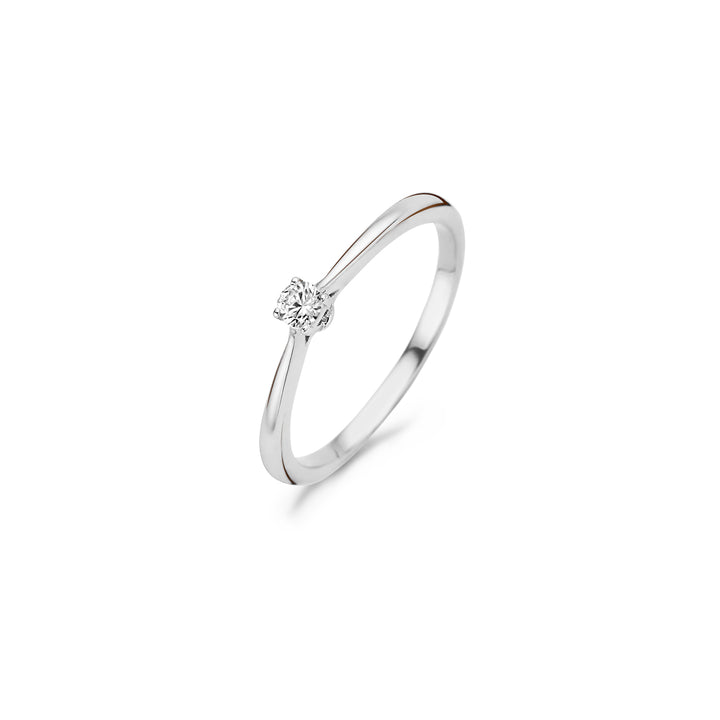 Blush 14ct Solid White Gold Zirconia Ring