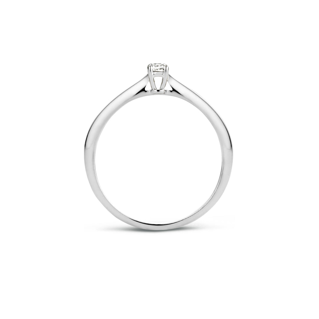 Blush 14ct Solid White Gold Zirconia Ring