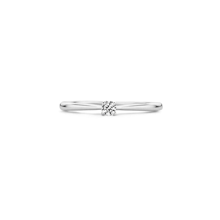 Blush 14ct Solid White Gold Zirconia Ring