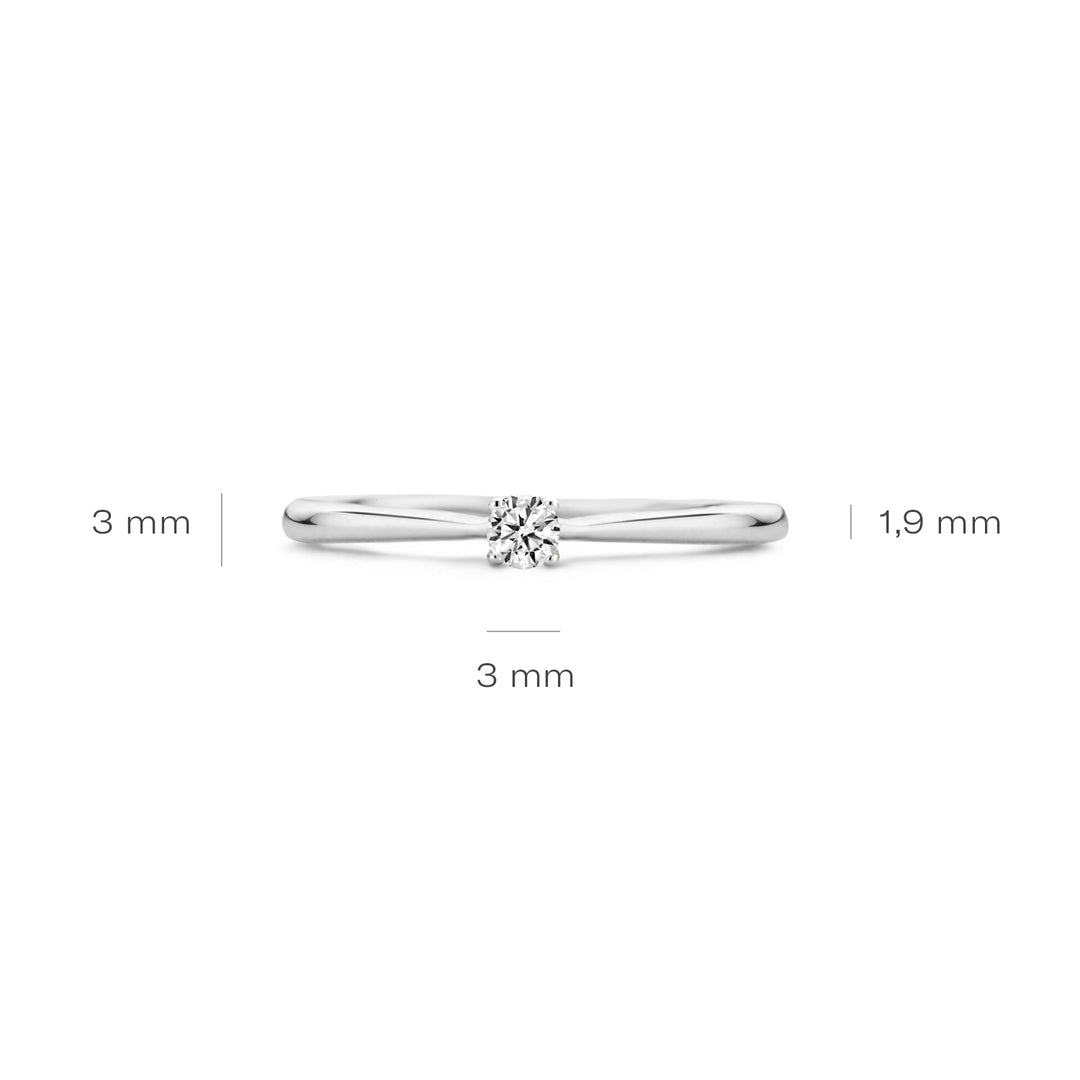 Blush 14ct Solid White Gold Zirconia Ring