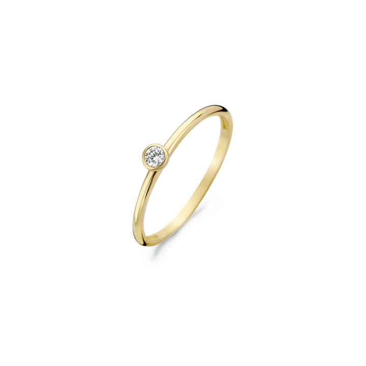 Blush 14ct Solid Gold Round Zirconia Ring