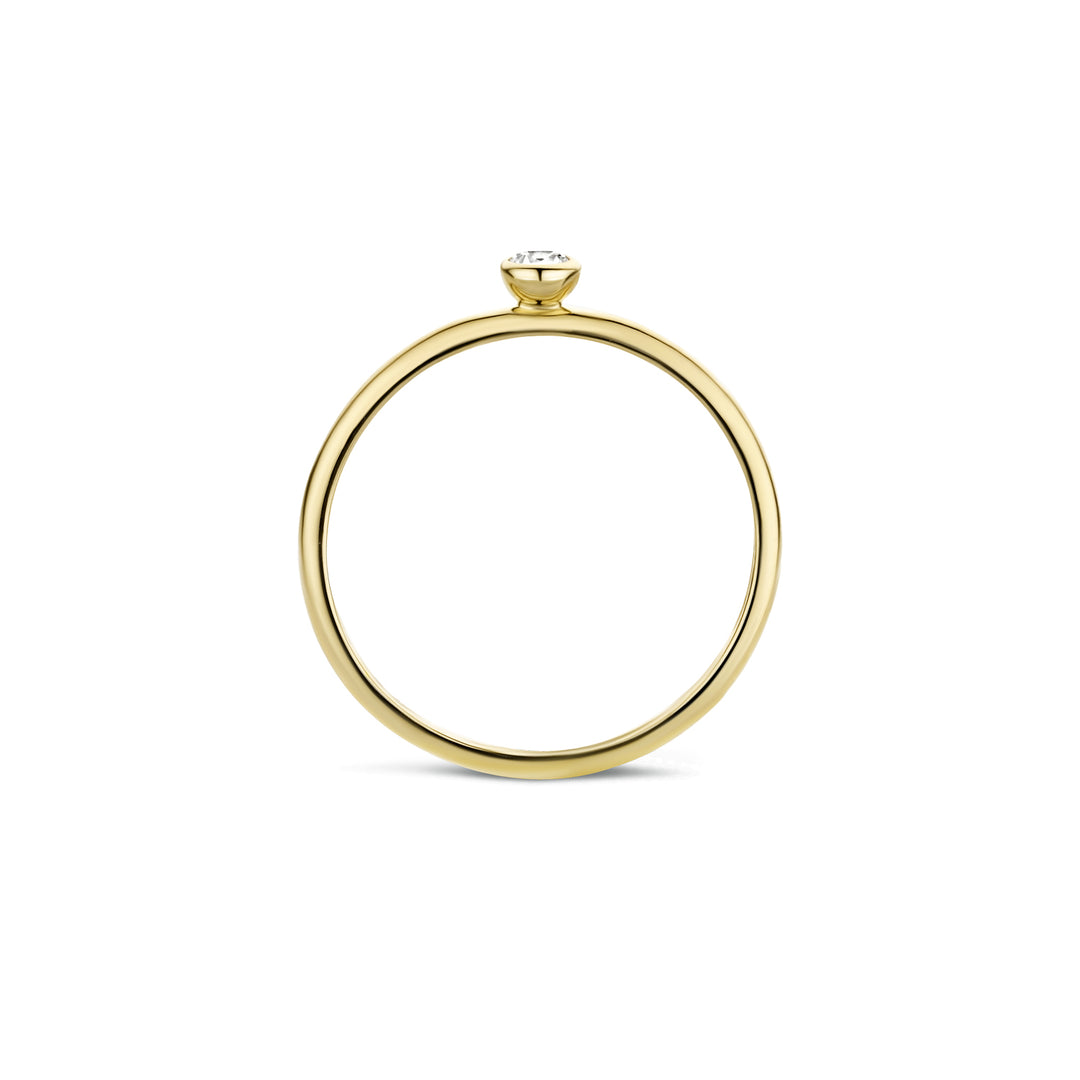 Blush 14ct Solid Gold Round Zirconia Ring