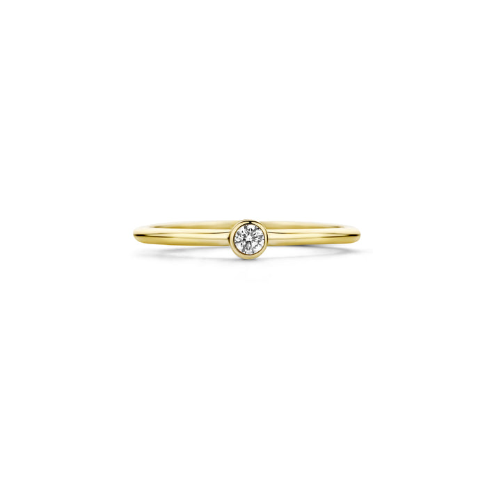 Blush 14ct Solid Gold Round Zirconia Ring