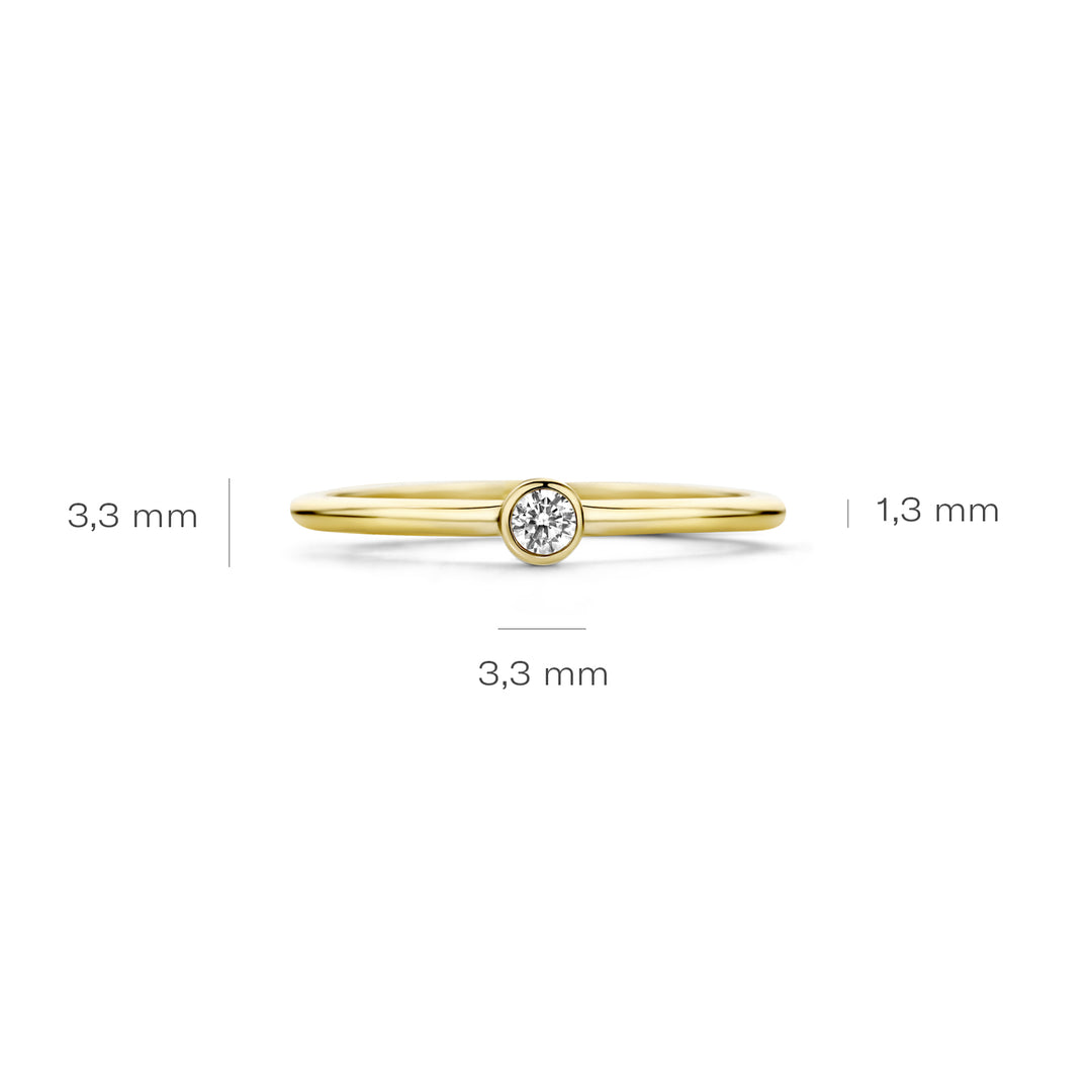 Blush 14ct Solid Gold Round Zirconia Ring