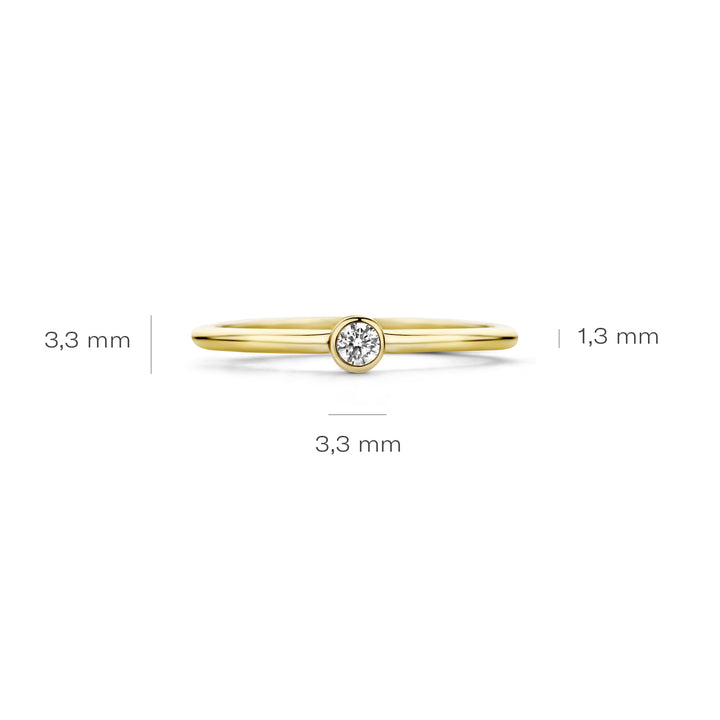 Blush 14ct Solid Gold Round Zirconia Ring