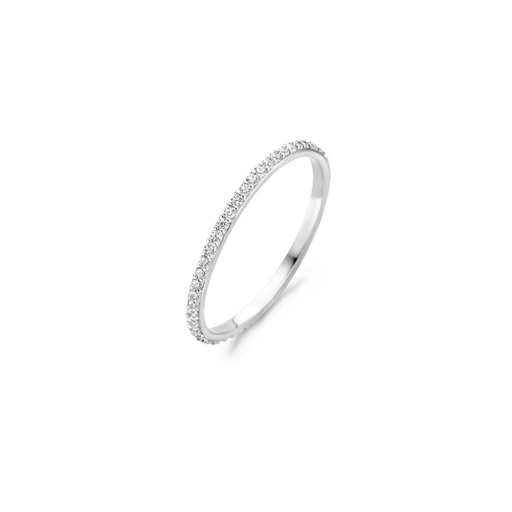 Blush 14ct Solid White Gold Pave Ring