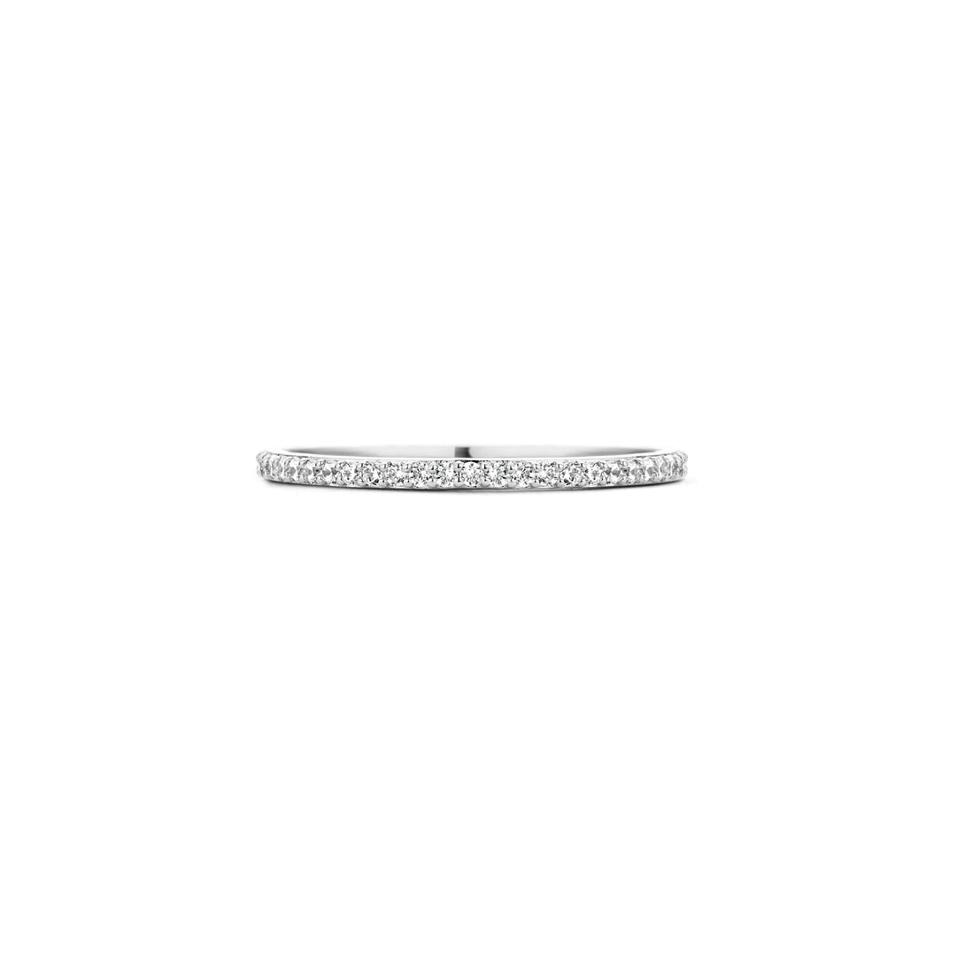 Blush 14ct Solid White Gold Pave Ring