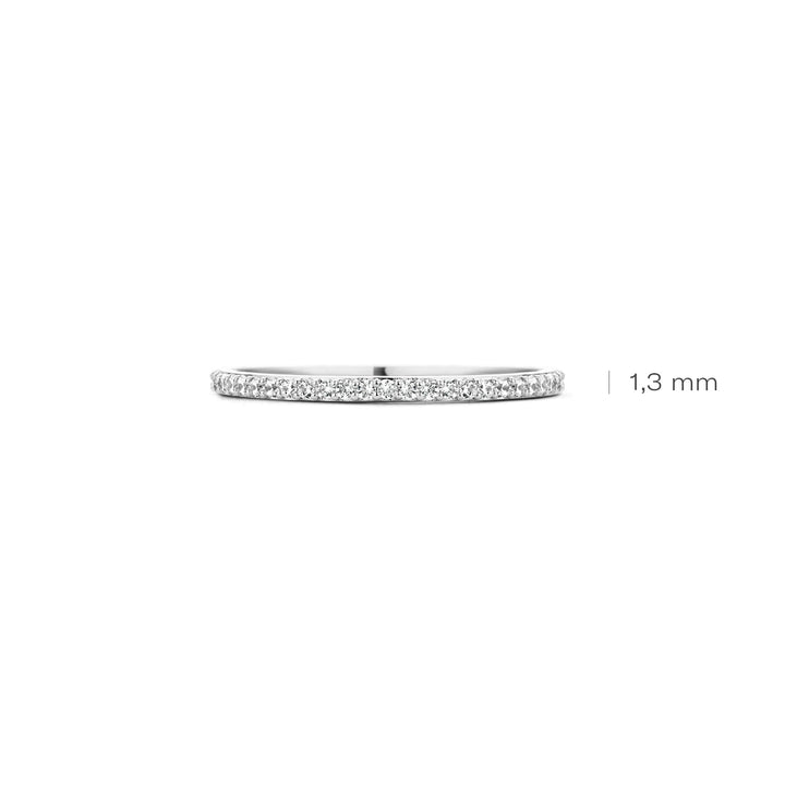 Blush 14ct Solid White Gold Pave Ring