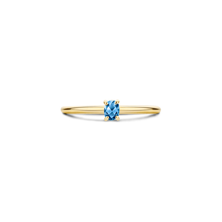 Blush 14ct Solid Gold Blue Topaz Ring