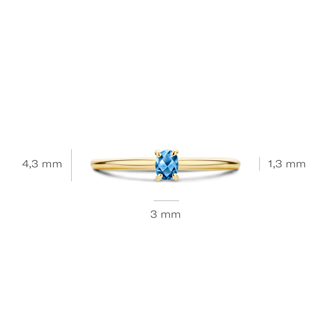 Blush 14ct Solid Gold Blue Topaz Ring