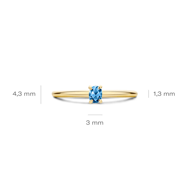 Blush 14ct Solid Gold Blue Topaz Ring