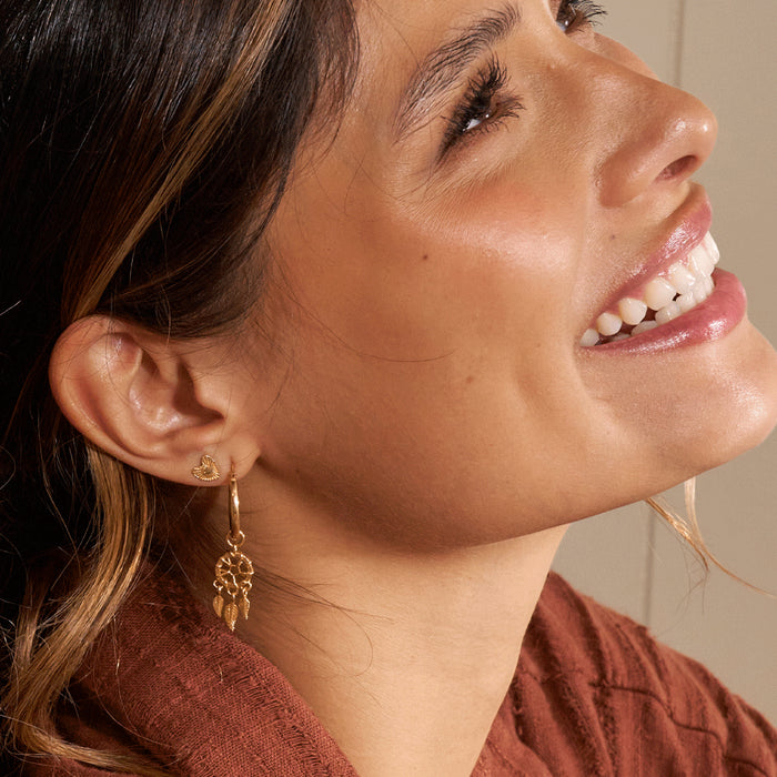 Chlobo Gold Dream Catcher Hoop Earrings