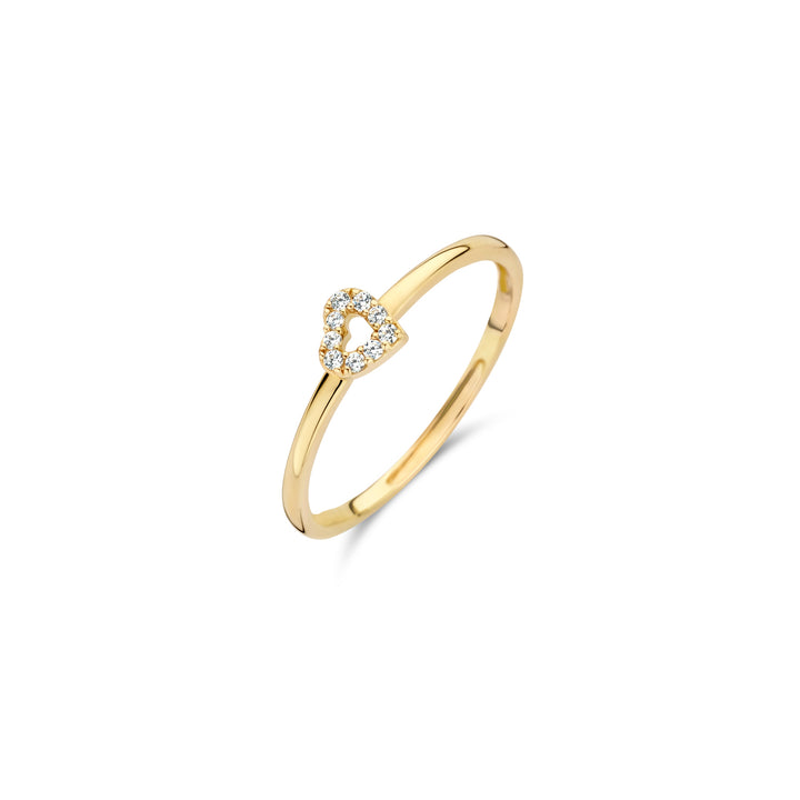 Blush 14ct Solid Gold Heart Zirconia Ring