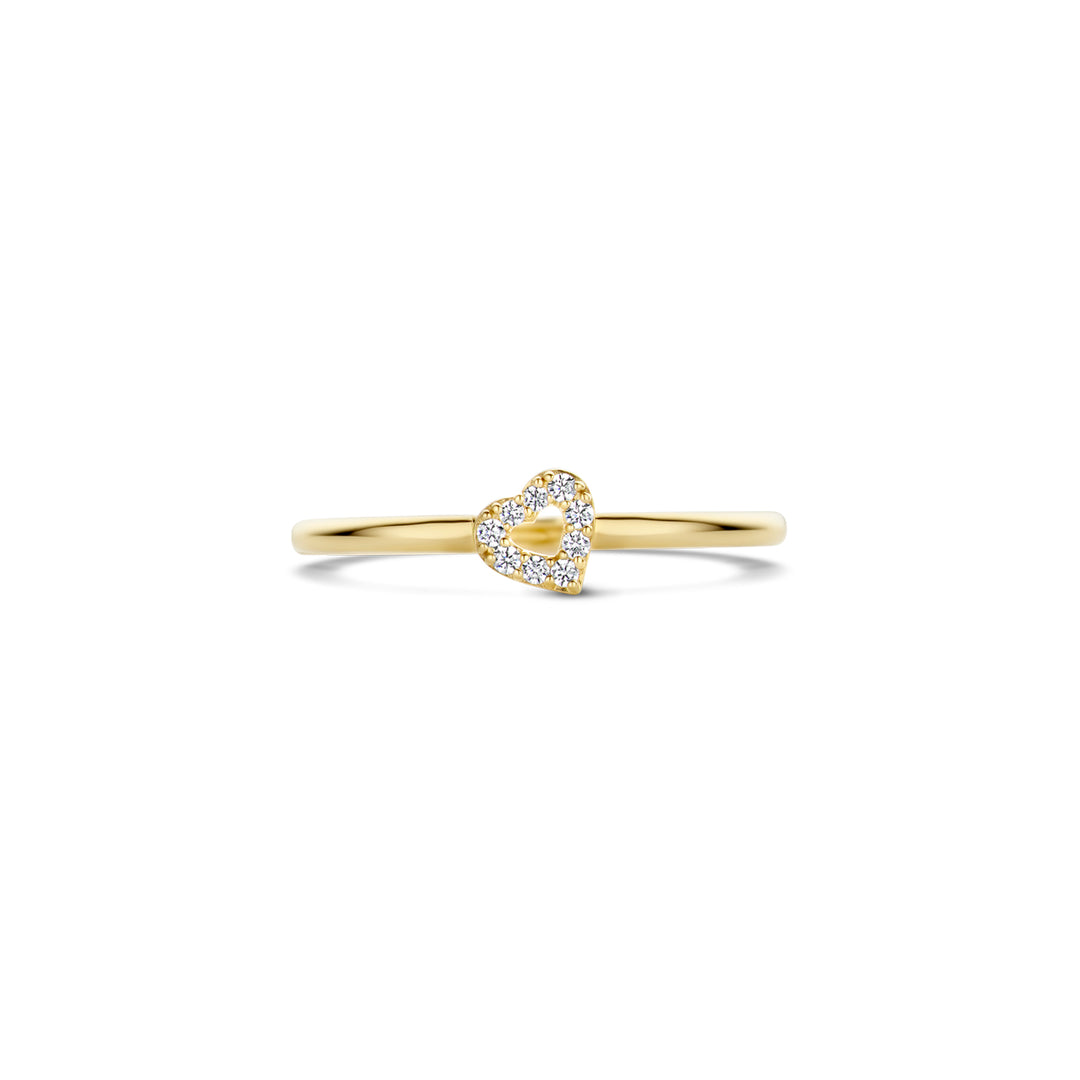 Blush 14ct Solid Gold Heart Zirconia Ring