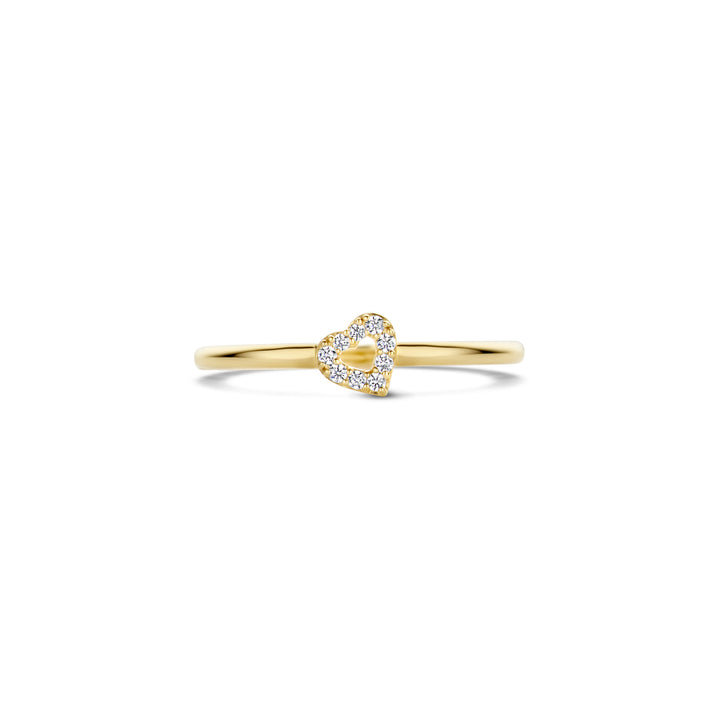 Blush 14ct Solid Gold Heart Zirconia Ring