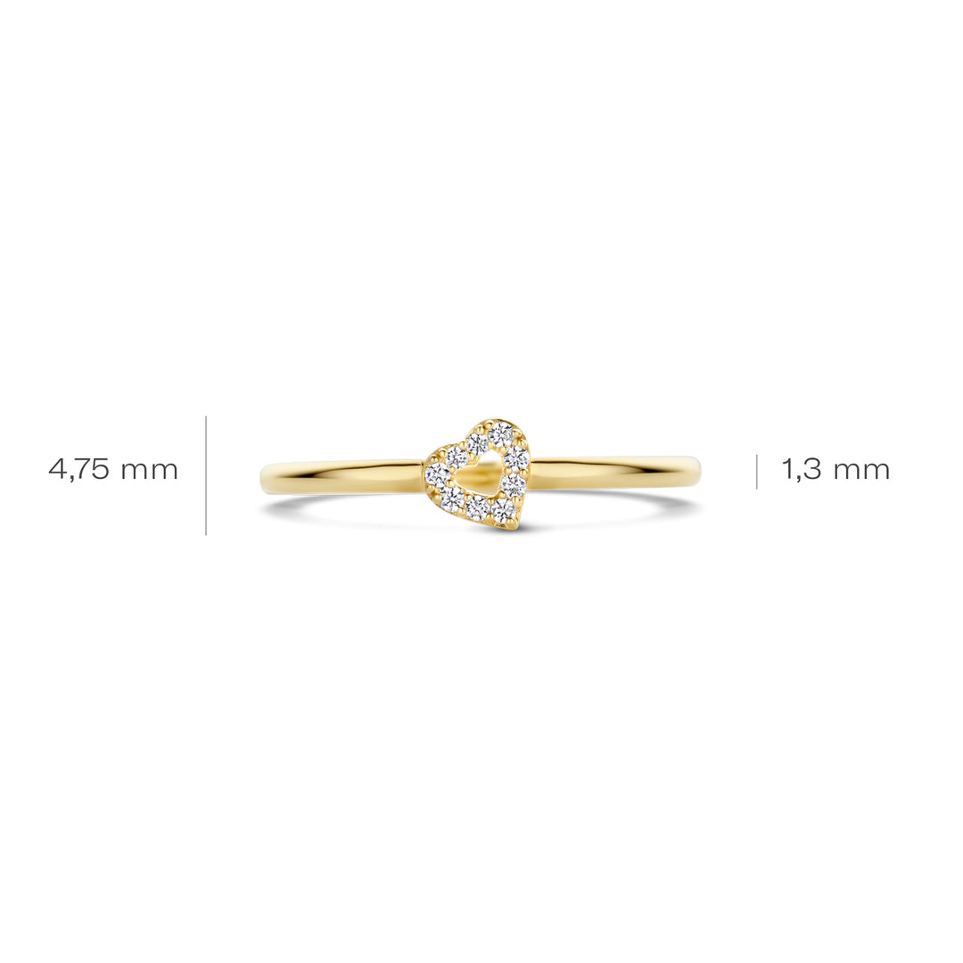 Blush 14ct Solid Gold Heart Zirconia Ring