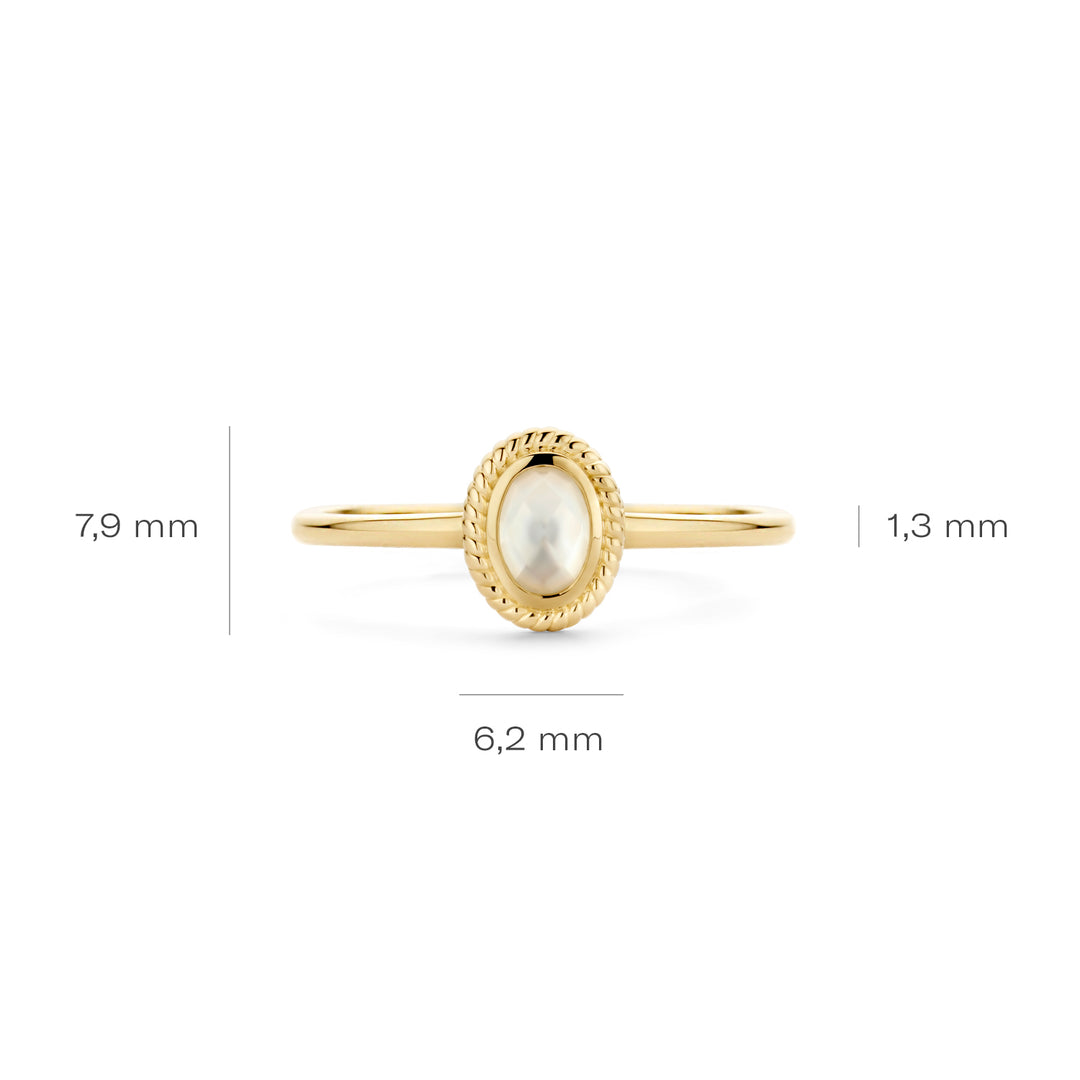 Blush 14ct Solid Gold Mother of Pearl Ring