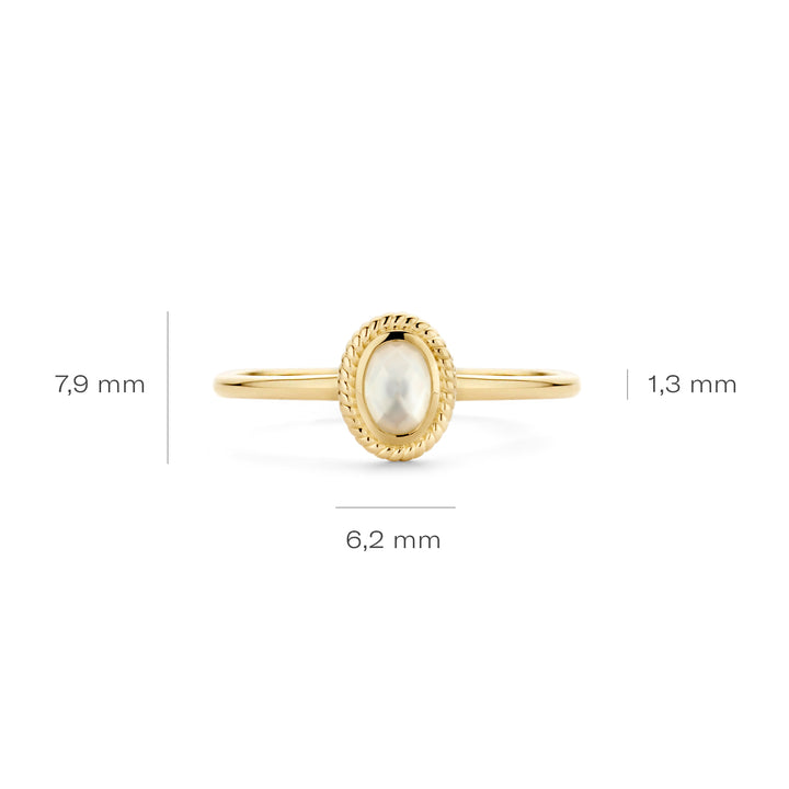 Blush 14ct Solid Gold Mother of Pearl Ring