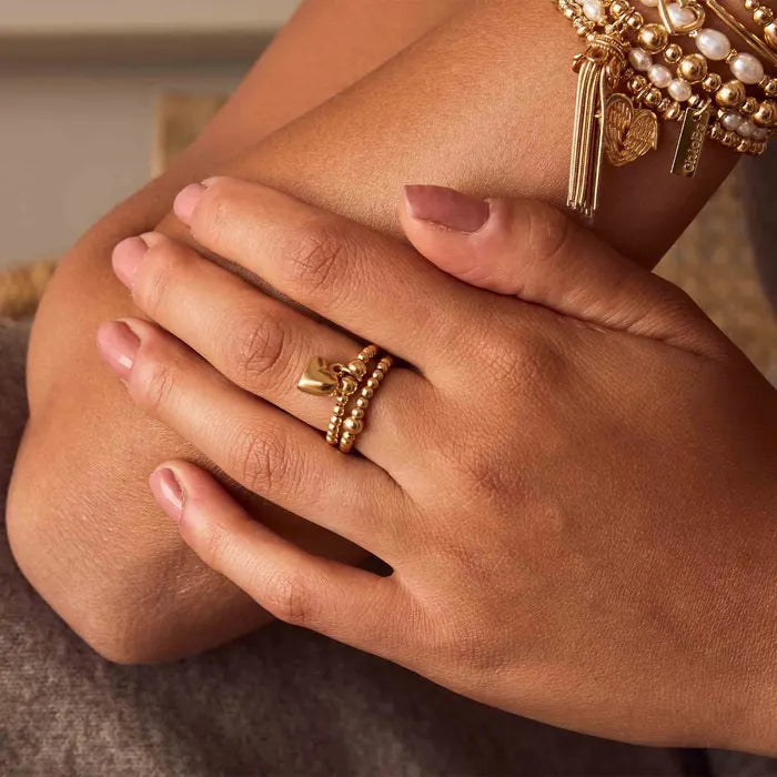 ChloBo Gold Mini Puffed Heart Ring