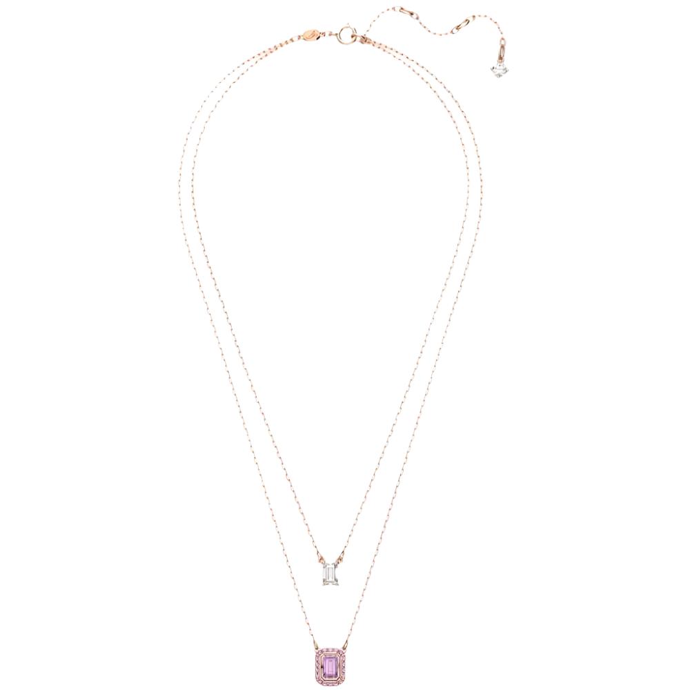 Swarovski Rose Gold Millenia Layered Pink Necklace