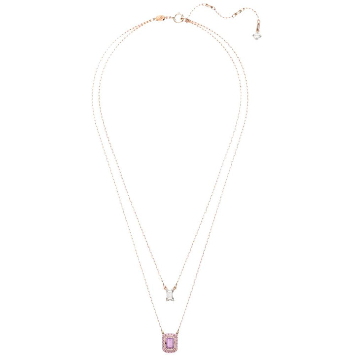 Swarovski Rose Gold Millenia Layered Pink Necklace