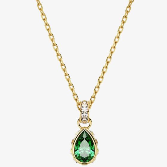 Swarovski Gold Chroma Green Necklace and Earrings Set