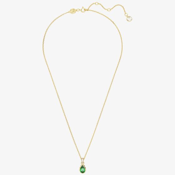 Swarovski Gold Chroma Green Necklace and Earrings Set