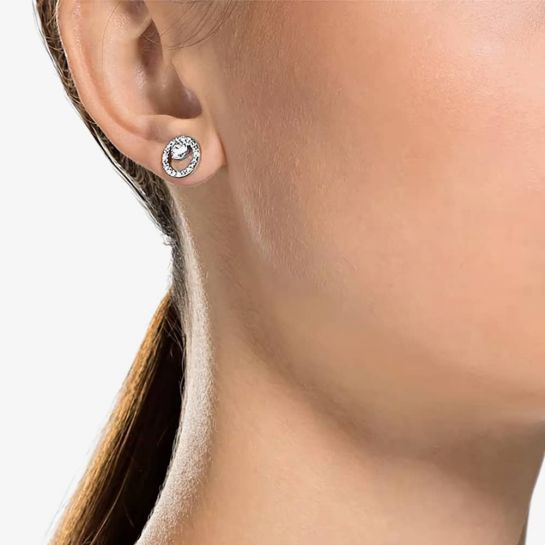 Swarovski Silver Creativity Circle Small Stud Earrings