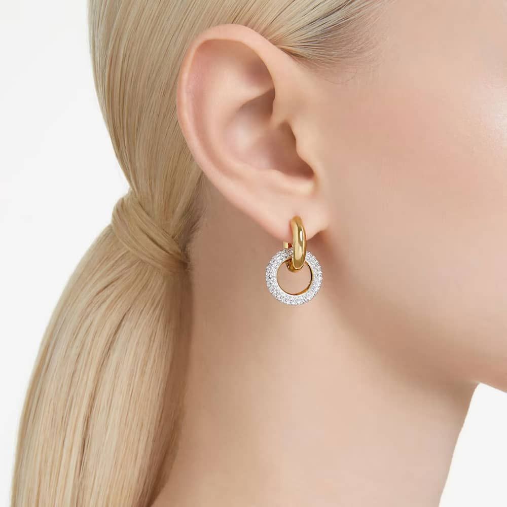 Swarovski Gold Dextera Interlocking Hoop Earrings