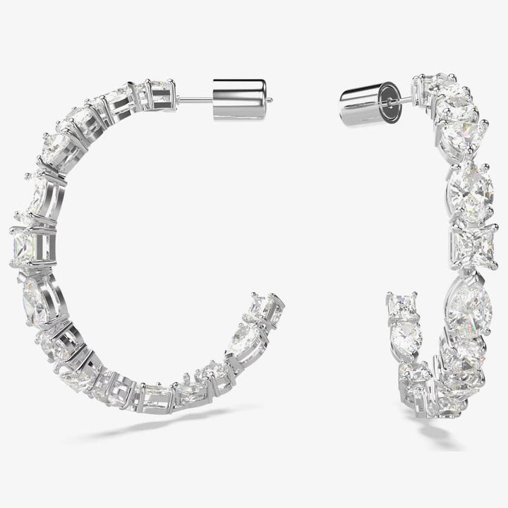 Swarovski Silver Mesmera Mixed Cut Hoop Earrings