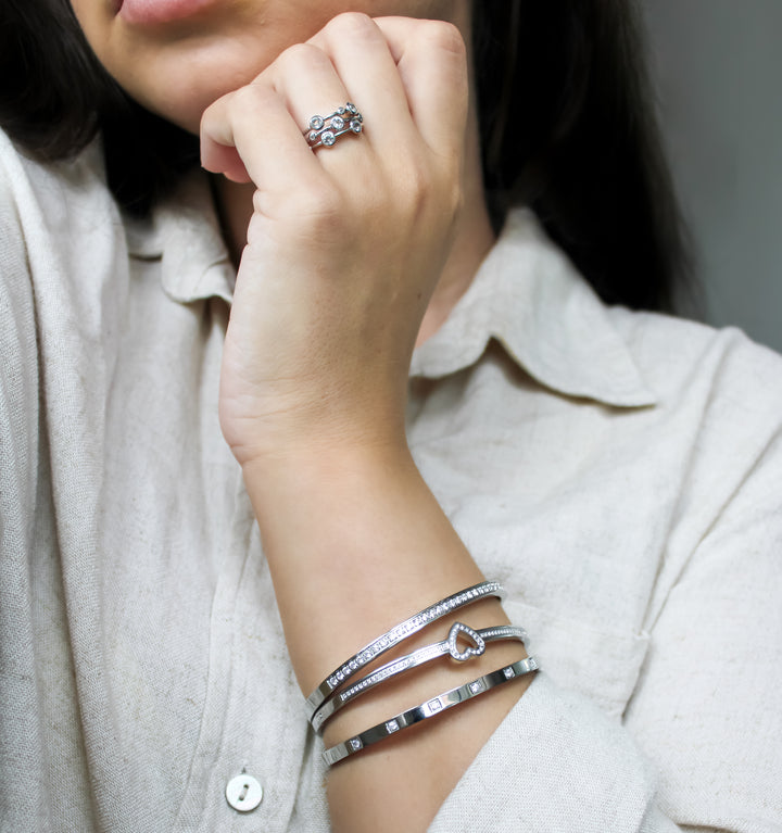 Nomination Silver Pretty White CZ Bangle