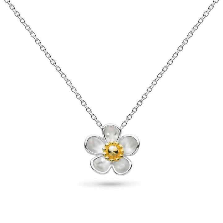 Kit Heath Silver Blossom Wood Rose Necklace