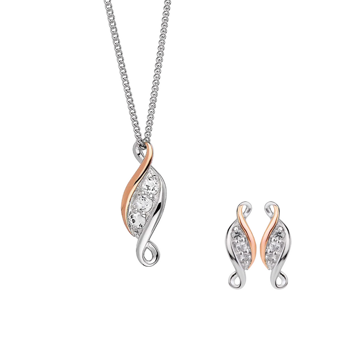 Clogau Past Present & Future Necklace & Earrings Set