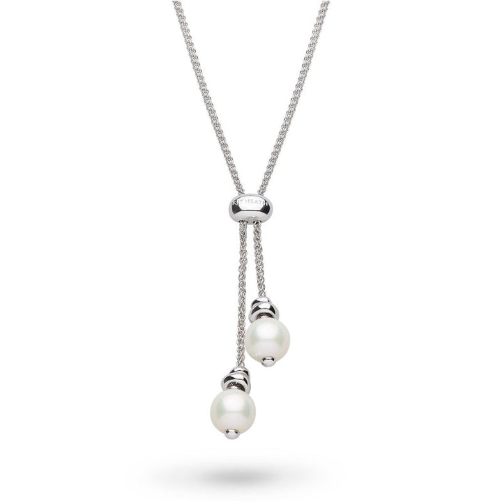 Kit Heath Silver Coast Tumble Pearl Lariat Necklace