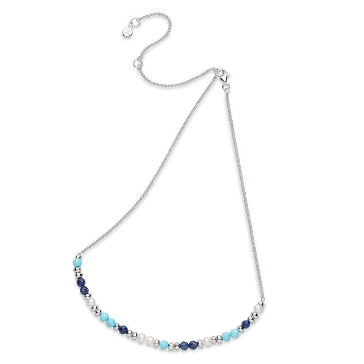 Kit Heath Silver Coast Tumble Azure Gemstone Beaded Necklace