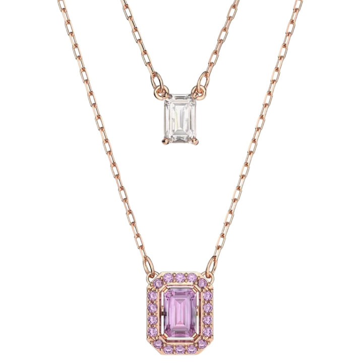 Swarovski Rose Gold Millenia Layered Pink Necklace