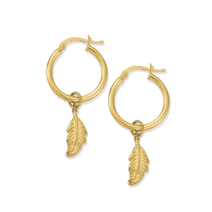 ChloBo Gold Didi Feather Hoop Earrings