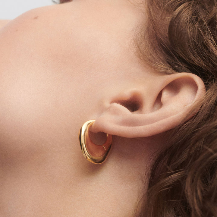 PDPAOLA Gold Volcano Hoop Earrings