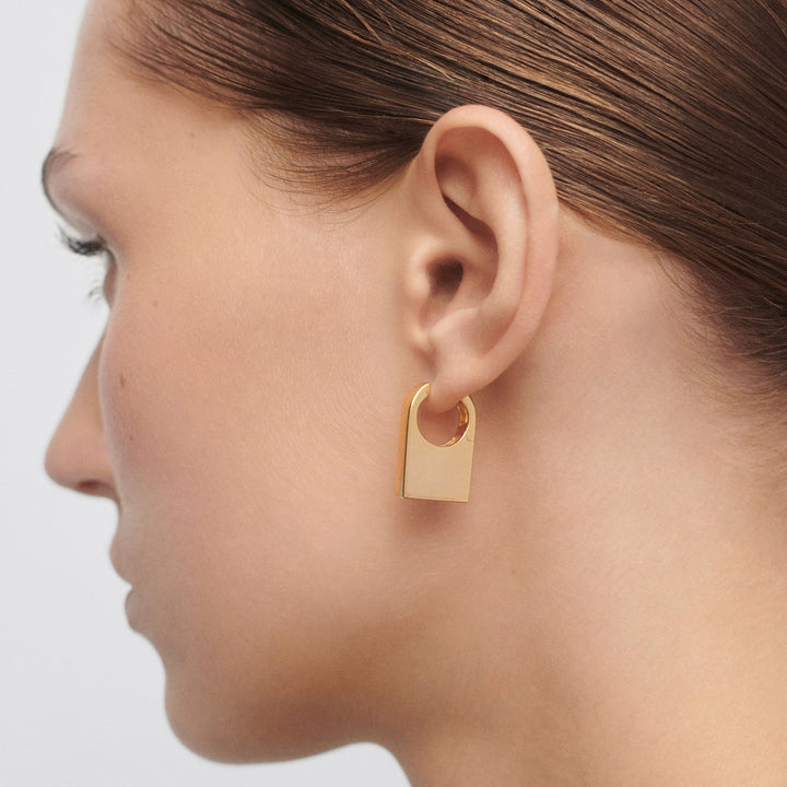 PDPAOLA Gold Chicago Hoop Earrings