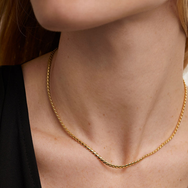 PDPAOLA Gold Serpentine Chain Necklace